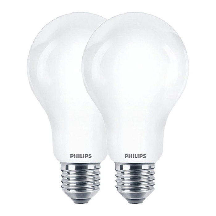Philips Bombilla LED E27 Estándar 10.5W eq 100W, 1521 lm, Luz Día 4000K, No Regulable, Clase Energética D, Pack de 2 Unidades Philips Bombilla LED E27 Estándar 10.5W eq 100W, 1521 lm, Luz Día 4000K, No Regulable, Clase Energética D, Pack de 2 Unidades