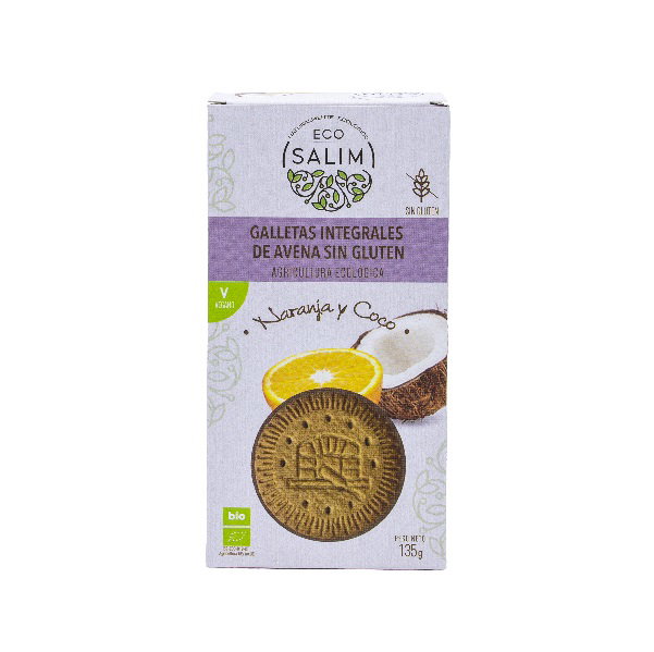 ECO SALIM Galletas de Avena Naranja Coco 135gr Bio SG Vegan