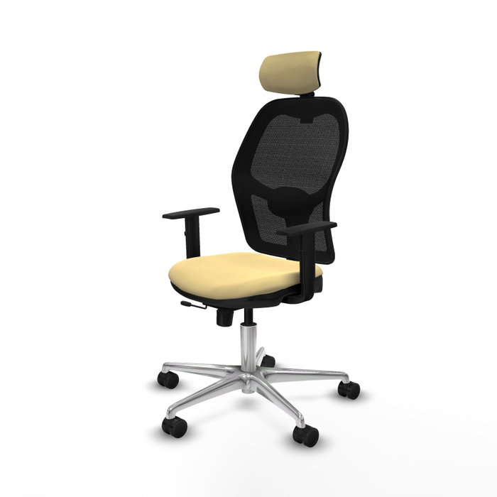 PIQUERAS Y CRESPO Silla de oficina Jorquera con mecanismo Sincro/Traslack, Crema y Negro PIQUERAS Y CRESPO Silla de oficina Jorquera con mecanismo Sincro/Traslack, Crema y Negro