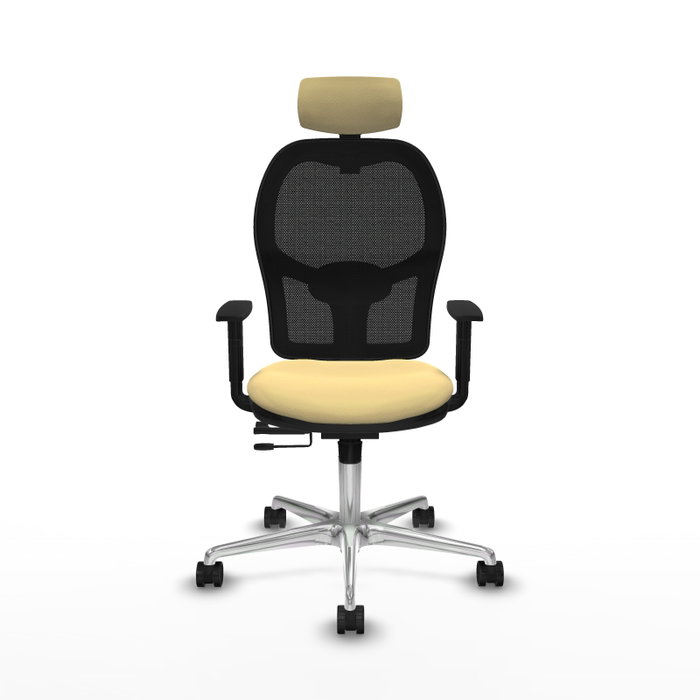 PIQUERAS Y CRESPO Silla de oficina Jorquera con mecanismo Sincro/Traslack, Crema y Negro PIQUERAS Y CRESPO Silla de oficina Jorquera con mecanismo Sincro/Traslack, Crema y Negro