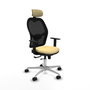 PIQUERAS Y CRESPO Silla de oficina Jorquera con mecanismo Sincro/Traslack, Crema y Negro