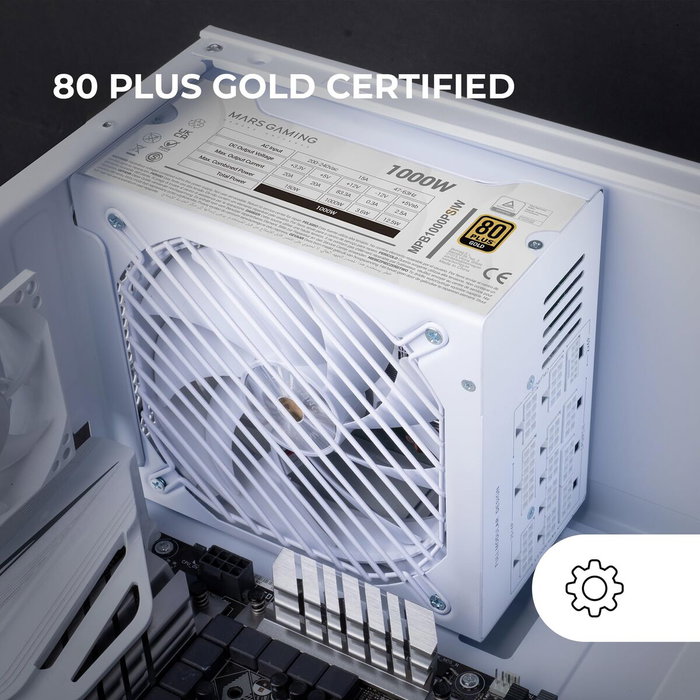 Mars Gaming MPB1000PSI 1000W 80+ Gold Blanco Mars Gaming MPB1000PSI 1000W 80+ Gold Blanco