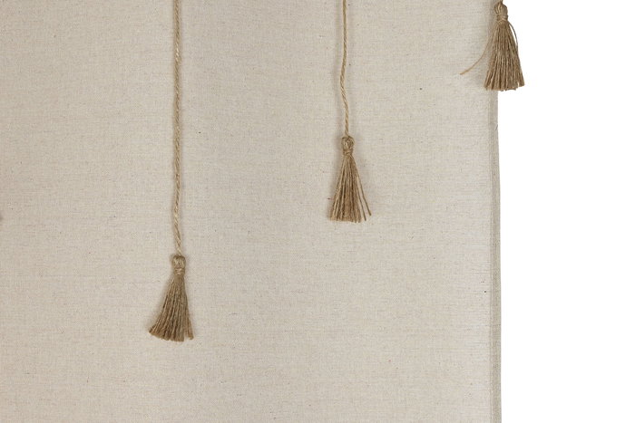 DKD Home Decor Nature23 Cortina Natural 260 x 140 cm (2 Unidades) Poliéster Algodón