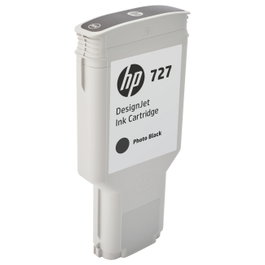 HP Cartucho de tinta 727 Photo Black 300 ml (F9J79A)aturio de tinta original HP 727 Photo Black de 300 ml para impresoras HP DesignJet.