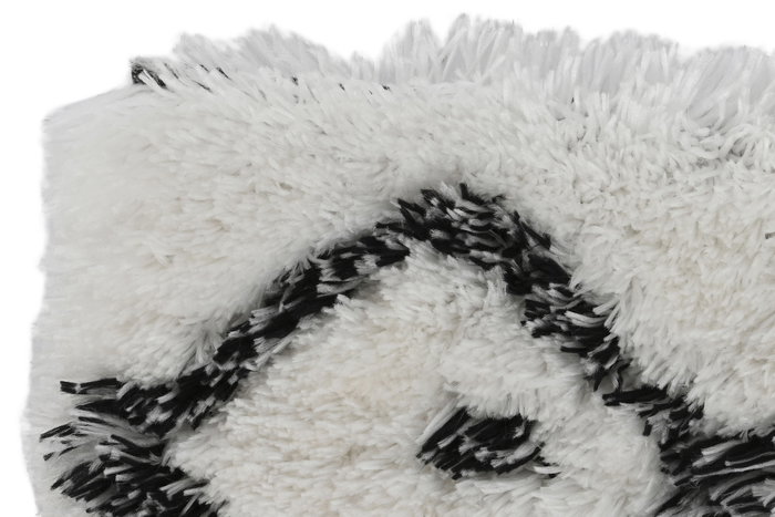 DKD Home Decor Alfombra de Poliéster con Diseño de Rombos, 60x90x5 cm, Blanco/Gris/Negro
