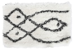 DKD Home Decor Alfombra de Poliéster con Diseño de Rombos, 60x90x5 cm, Blanco/Gris/Negro