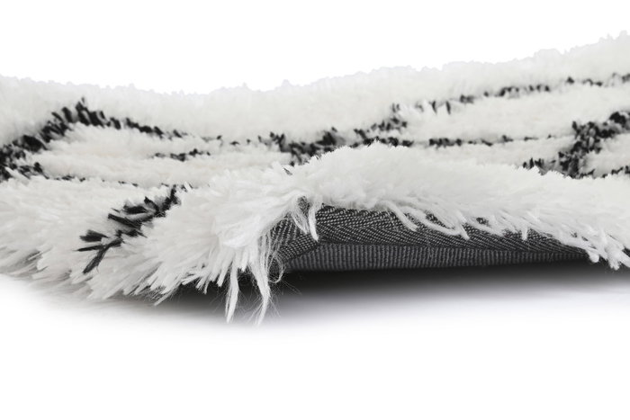 DKD Home Decor Alfombra de Poliéster con Diseño de Rombos, 60x90x5 cm, Blanco/Gris/Negro