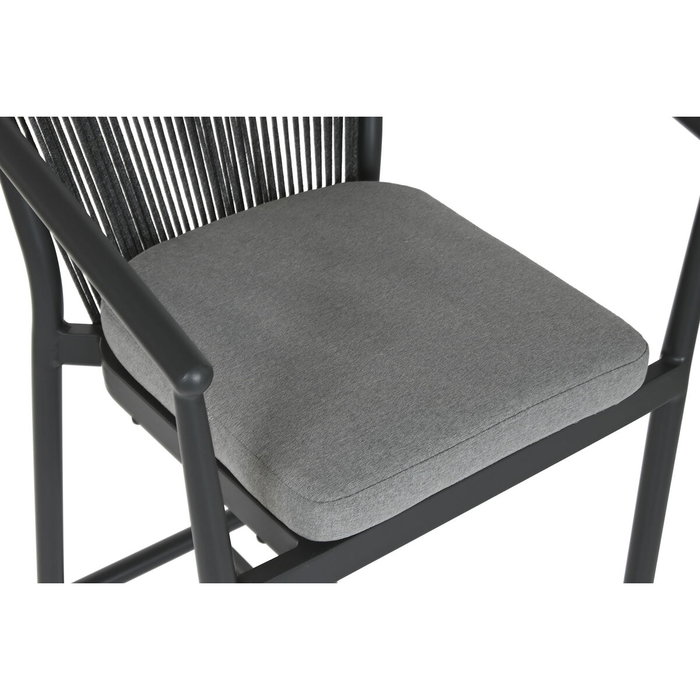 DKD Home Decor Taburete de Aluminio y Ratán Sintético Gris Oscuro DKD Home Decor Taburete de Aluminio y Ratán Sintético Gris Oscuro