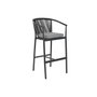 DKD Home Decor Taburete de Aluminio y Ratán Sintético Gris Oscuro