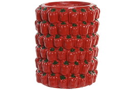 DKD Home Decor Jarrón Magnesia Pimientos Rojo