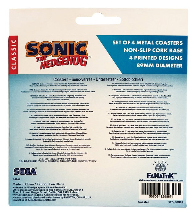 FaNaTtik Pack de 4 Posavasos Sonic - The Hedgehog