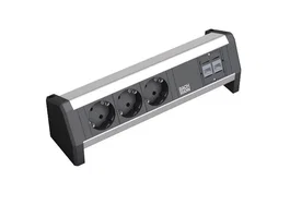 Bachmann Desk 1 Base Múltiple 3 Salidas AC, Negro