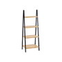 Berilo Estantería Escalera 4 Estantes Bambú Negro