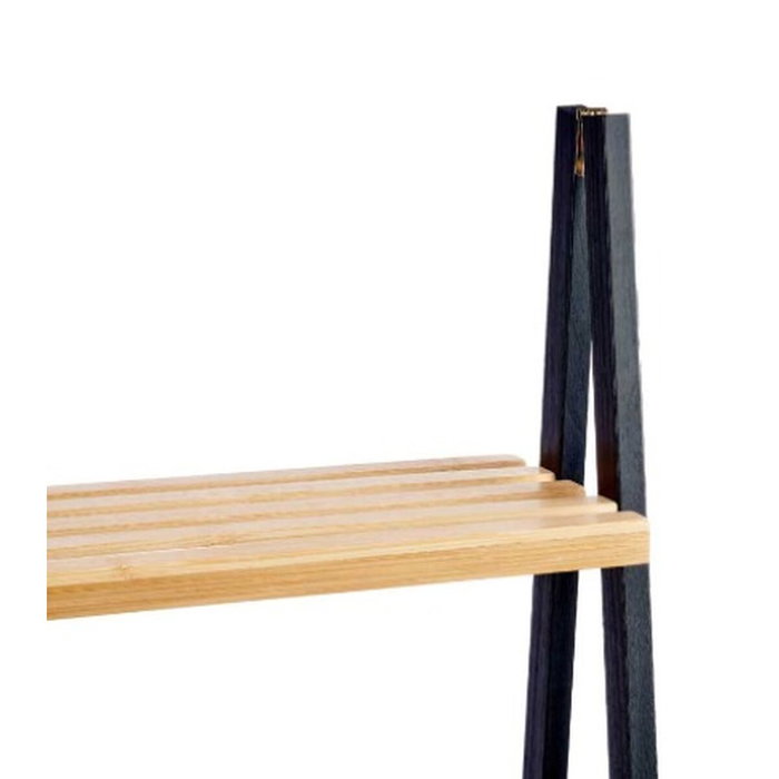 Berilo Estantería Escalera 4 Estantes Bambú Negro