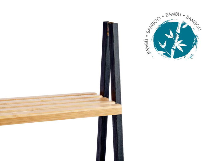Berilo Estantería Escalera 4 Estantes Bambú Negro 112x30 cm Berilo Estantería Escalera 4 Estantes Bambú Negro 112x30 cm