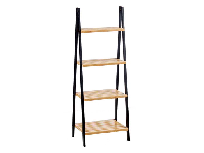 Berilo Estantería Escalera 4 Estantes Bambú Negro 112x30 cm Berilo Estantería Escalera 4 Estantes Bambú Negro 112x30 cm