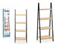 Berilo Estantería Escalera 4 Estantes Bambú Negro 112x30 cm