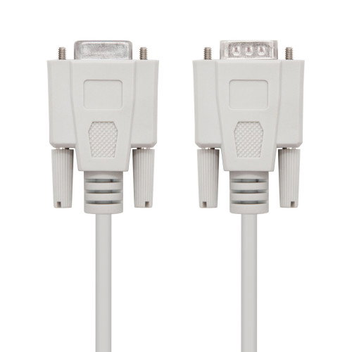 Nanocable Cable serie RS232 DB9 Macho a DB9 Hembra 3m - Beige