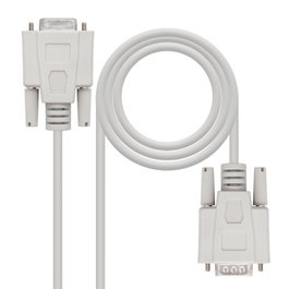 Nanocable Cable serie RS232 DB9 Macho a DB9 Hembra 3m - Beige