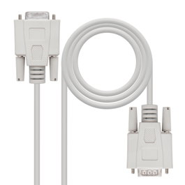 Nanocable Cable serie RS232 DB9 Macho a DB9 Hembra 3m - Beige