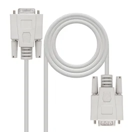 Nanocable 10.14.0203 Cable Serie RS232 DB9 Macho a DB9 Hembra, Longitud 3 Metros, Color Beige, Certificación RoHS