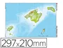 Teide Mapa Mudo Color Din A4 Islas Baleares Físico 210 x 297 mm