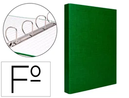 Liderpapel Carpeta de 4 Anillas Mixtas Verde Folio