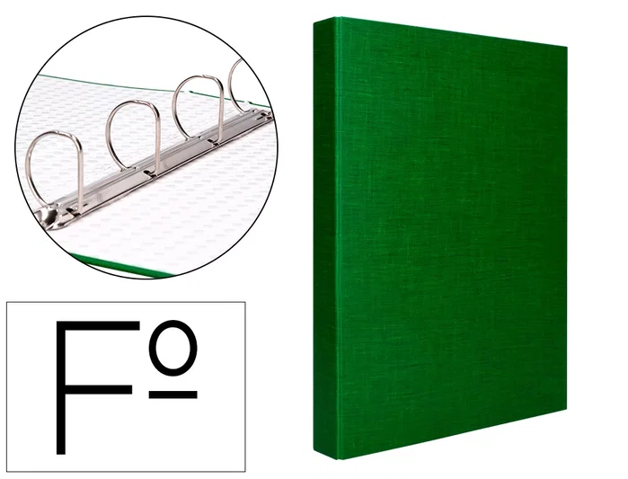Liderpapel Carpeta de 4 Anillas Mixtas Verde Folio Liderpapel Carpeta de 4 Anillas Mixtas Verde Folio