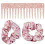 Cosmetic Club Juego de Peine y 2 Gomas de Pelo Satén Colores Surtidos