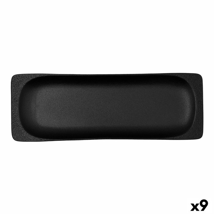 Bidasoa Bandeja Rectangular Porcelana Fosil Negro 36x12,7x2,9 cm (9 Unidades)