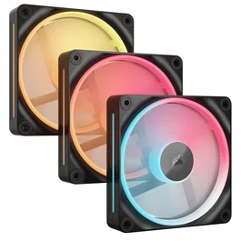 Corsair iCUE LINK LX120-R RGB Ventilador para PC, 12cm, Kit de 3, Negro, 2400 RPM, PWM, 70 CFM