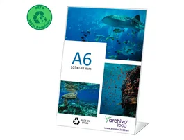 Archivo 2000 Expositor sobremesa DIN A6 vertical 45x105x150 mm flexible PET transparente