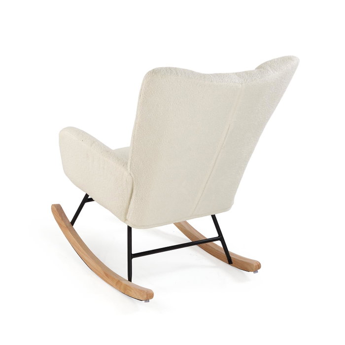 Versa Mecedora con Reposabrazos Beige 92x90 cm Madera Metal Poliester Versa Mecedora con Reposabrazos Beige 92x90 cm Madera Metal Poliester