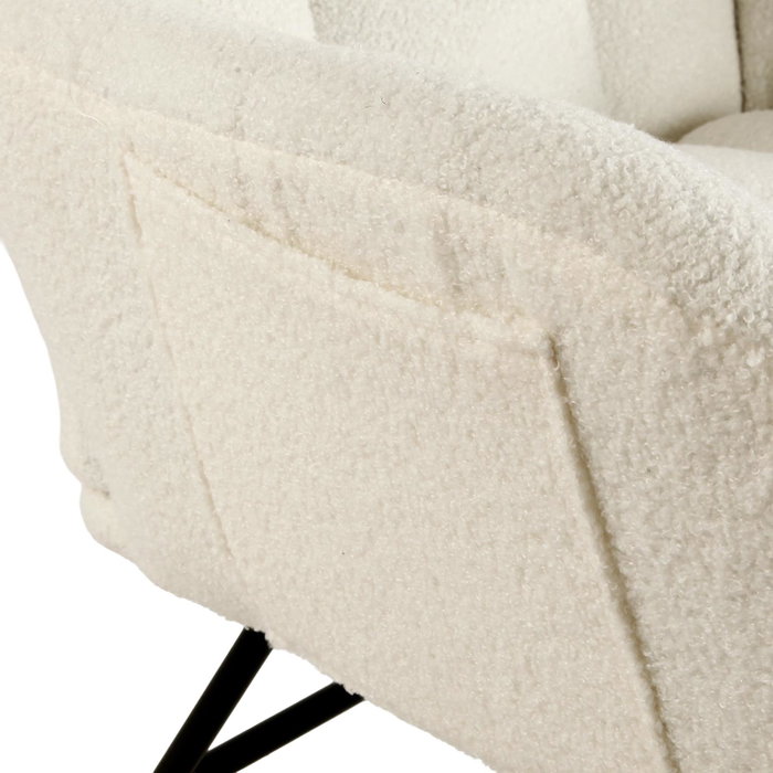 Versa Mecedora con Reposabrazos Beige 92x90 cm Madera Metal Poliester Versa Mecedora con Reposabrazos Beige 92x90 cm Madera Metal Poliester
