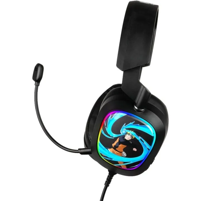 Konix AABJK83317 - Auriculares Gaming Con Cable Naruto Shippuden 7.1 para PC, Altavoces 50 mm, Micrófono, Luz LED Negro Konix AABJK83317 - Auriculares Gaming Con Cable Naruto Shippuden 7.1 para PC, Altavoces 50 mm, Micrófono, Luz LED Negro