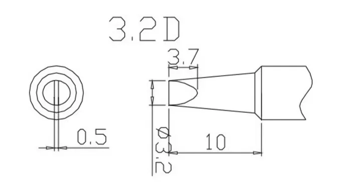 QUICK Punta de soldadura tipo destornillador 3,2x0,5mm TSS02-3.2D