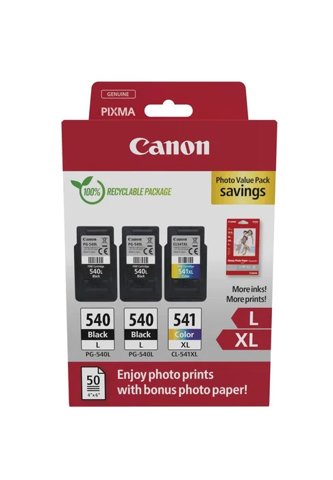 Canon Multipack de Cartuchos de Tinta PG-540L/CL-541XL con Papel Fotográfico