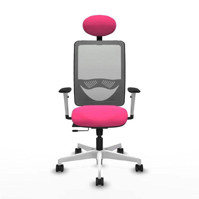PIQUERAS Y CRESPO Silla de oficina Zulema con mecanismo Sincro/Traslack Rosa y Gris