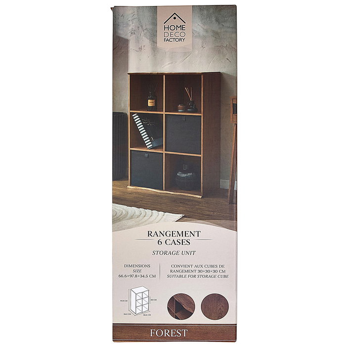 Home Deco Factory Estantería Forest con 6 compartimentos Home Deco Factory Estantería Forest con 6 compartimentos