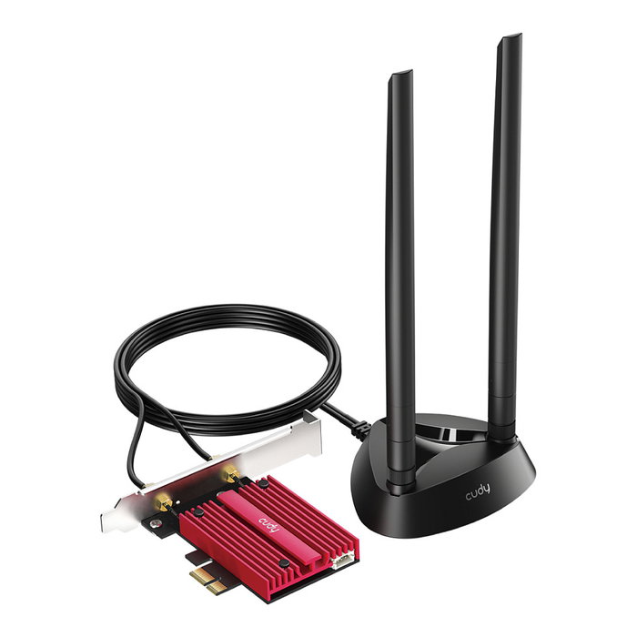 Cudy WE9300S Adaptador Wi-Fi 7 PCI Express Interno, 5765 Mbps, Tribanda 2.4/5/6 GHz, Bluetooth 5.4, 2 Antenas Externas, para PC Cudy WE9300S Adaptador Wi-Fi 7 PCI Express Interno, 5765 Mbps, Tribanda 2.4/5/6 GHz, Bluetooth 5.4, 2 Antenas Externas, para PC