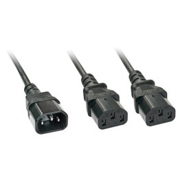 Lindy 30039 Cable de Alimentación Divisor IEC C14 a 2 x IEC C13, 2 m