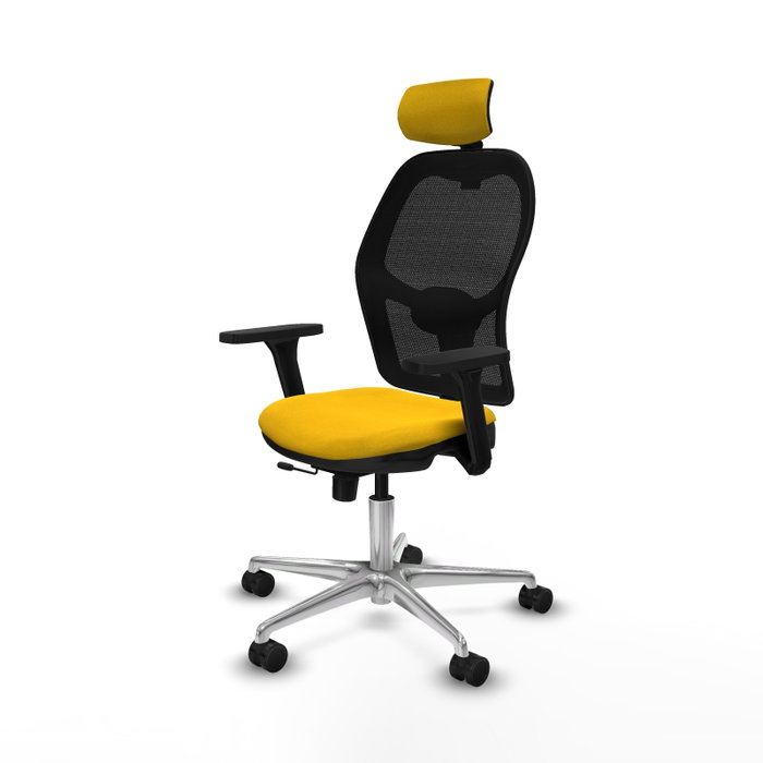 PIQUERAS Y CRESPO Silla de oficina Jorquera con mecanismo Sincro/Traslack, Amarillo y Negro PIQUERAS Y CRESPO Silla de oficina Jorquera con mecanismo Sincro/Traslack, Amarillo y Negro