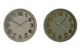 DKD Home Decor Pack de 2 Relojes de Pared Silenciosos de PVC, 30x30 cm