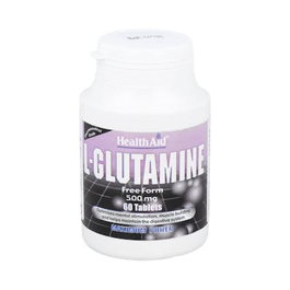 Health Aid L-Glutamina 500Mg 60 Comp - Regeneración y Protección Muscular