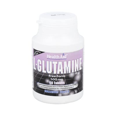 Health Aid L-Glutamina 500Mg 60 Comp - Regeneración y Protección Muscular Health Aid L-Glutamina 500Mg 60 Comp - Regeneración y Protección Muscular