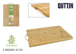 Quttin Tabla Cortar Bambú/Metal 38 x 28 x 1.8 cm (12 Unidades)