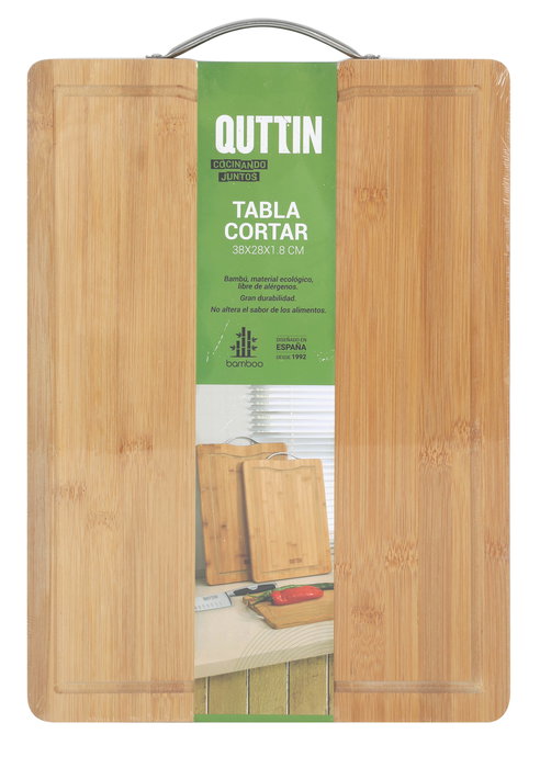 Quttin Tabla Cortar Bambú/Metal 38 x 28 x 1.8 cm (12 Unidades)