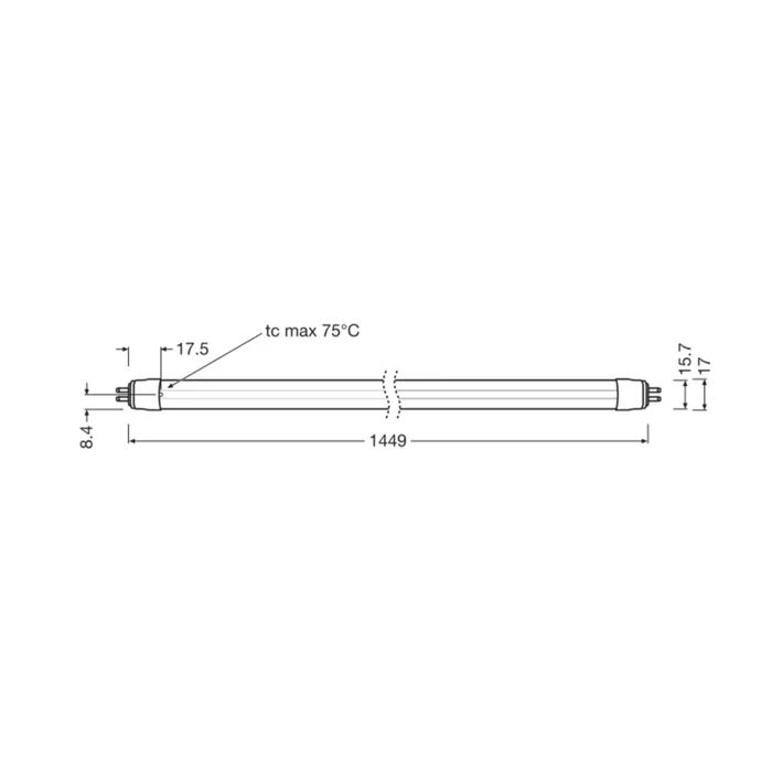 Ledvance Tubo LED T5, 37W, 5600 lm, 6500K, IP20, regulable DALI, para driver externo, tubo de vidrio con protección antiastillas