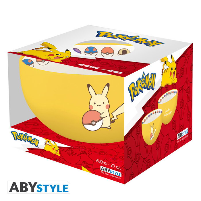 ABYstyle Bowl Pokémon Pikachu Electric Type - Tazón de cerámica stoneware 600 ml, apto para microondas y lavavajillas, diseño oficial