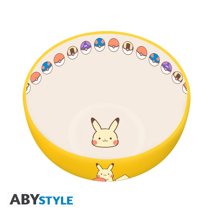 ABYstyle Bowl Pokémon Pikachu Electric Type - Tazón de cerámica stoneware 600 ml, apto para microondas y lavavajillas, diseño oficial